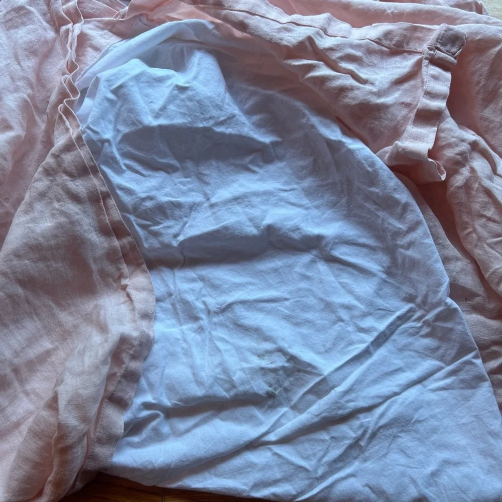 Crate & Kids Pink Crib Skirt Linen Crate & Barrel